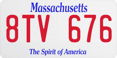 MA license plate 8TV676