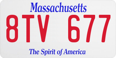 MA license plate 8TV677