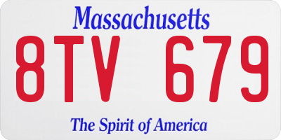 MA license plate 8TV679