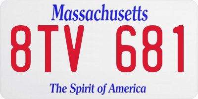 MA license plate 8TV681
