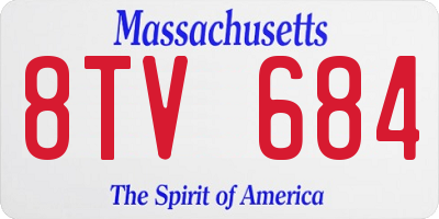 MA license plate 8TV684