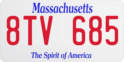MA license plate 8TV685