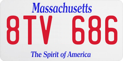 MA license plate 8TV686