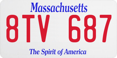MA license plate 8TV687