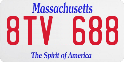 MA license plate 8TV688