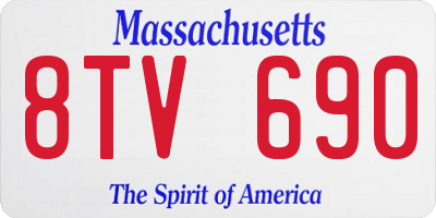 MA license plate 8TV690