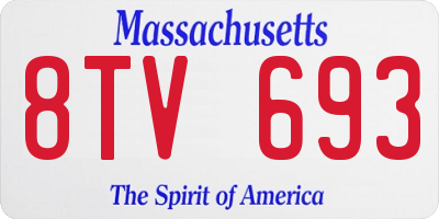 MA license plate 8TV693