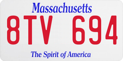 MA license plate 8TV694