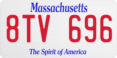 MA license plate 8TV696