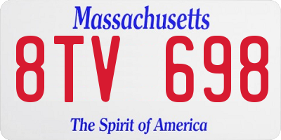 MA license plate 8TV698