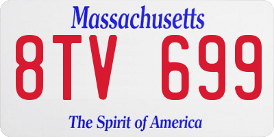 MA license plate 8TV699