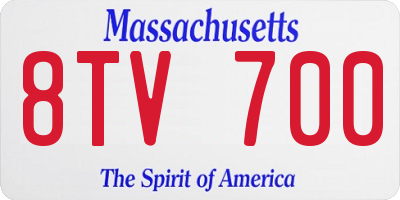 MA license plate 8TV700