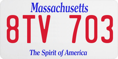 MA license plate 8TV703