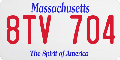 MA license plate 8TV704