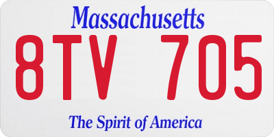 MA license plate 8TV705