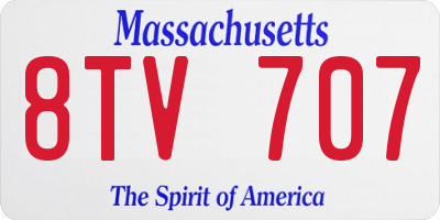 MA license plate 8TV707