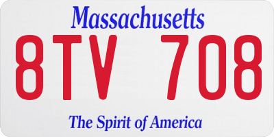 MA license plate 8TV708