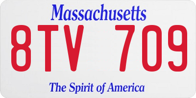 MA license plate 8TV709