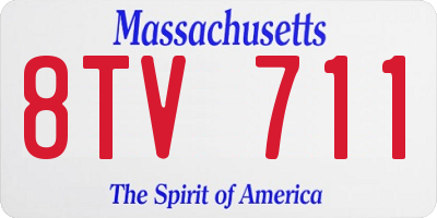 MA license plate 8TV711