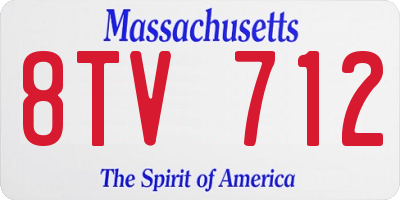 MA license plate 8TV712