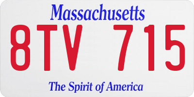 MA license plate 8TV715