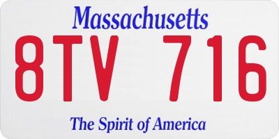 MA license plate 8TV716