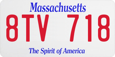 MA license plate 8TV718