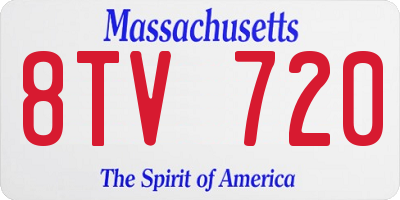 MA license plate 8TV720