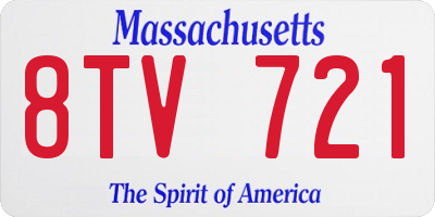 MA license plate 8TV721