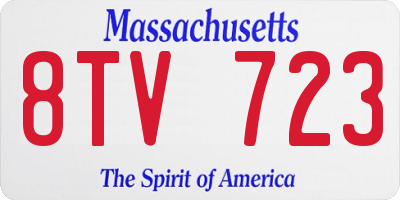 MA license plate 8TV723