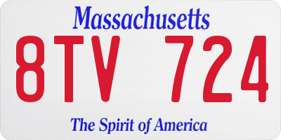 MA license plate 8TV724
