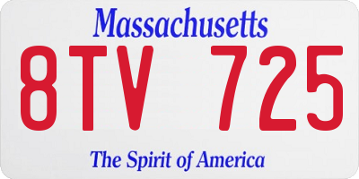 MA license plate 8TV725