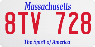 MA license plate 8TV728