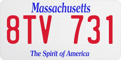 MA license plate 8TV731