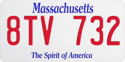 MA license plate 8TV732