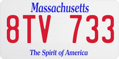 MA license plate 8TV733