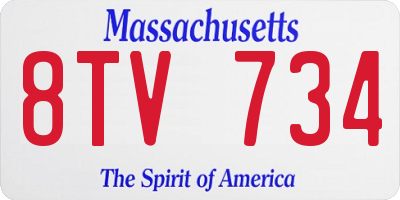 MA license plate 8TV734