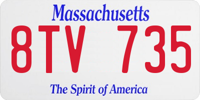 MA license plate 8TV735