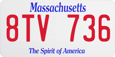 MA license plate 8TV736
