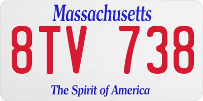 MA license plate 8TV738
