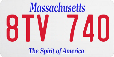 MA license plate 8TV740