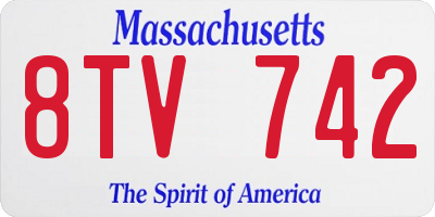 MA license plate 8TV742