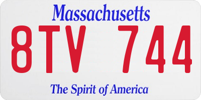 MA license plate 8TV744