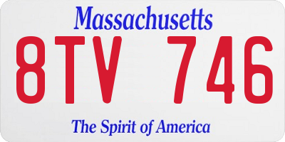 MA license plate 8TV746