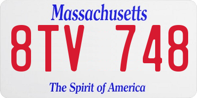 MA license plate 8TV748