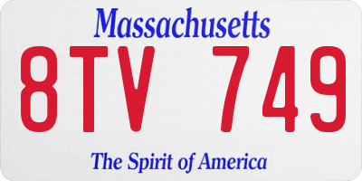 MA license plate 8TV749