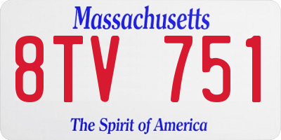 MA license plate 8TV751