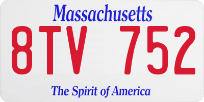 MA license plate 8TV752