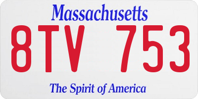 MA license plate 8TV753