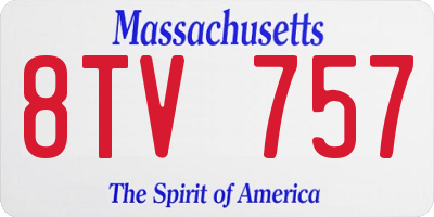 MA license plate 8TV757